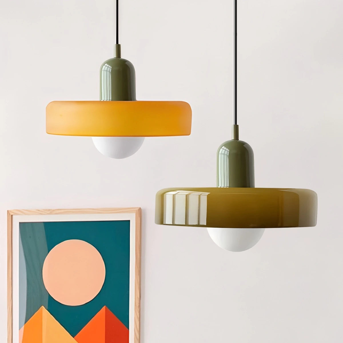 Antizer Modern Bauhaus Glass Pendant Light