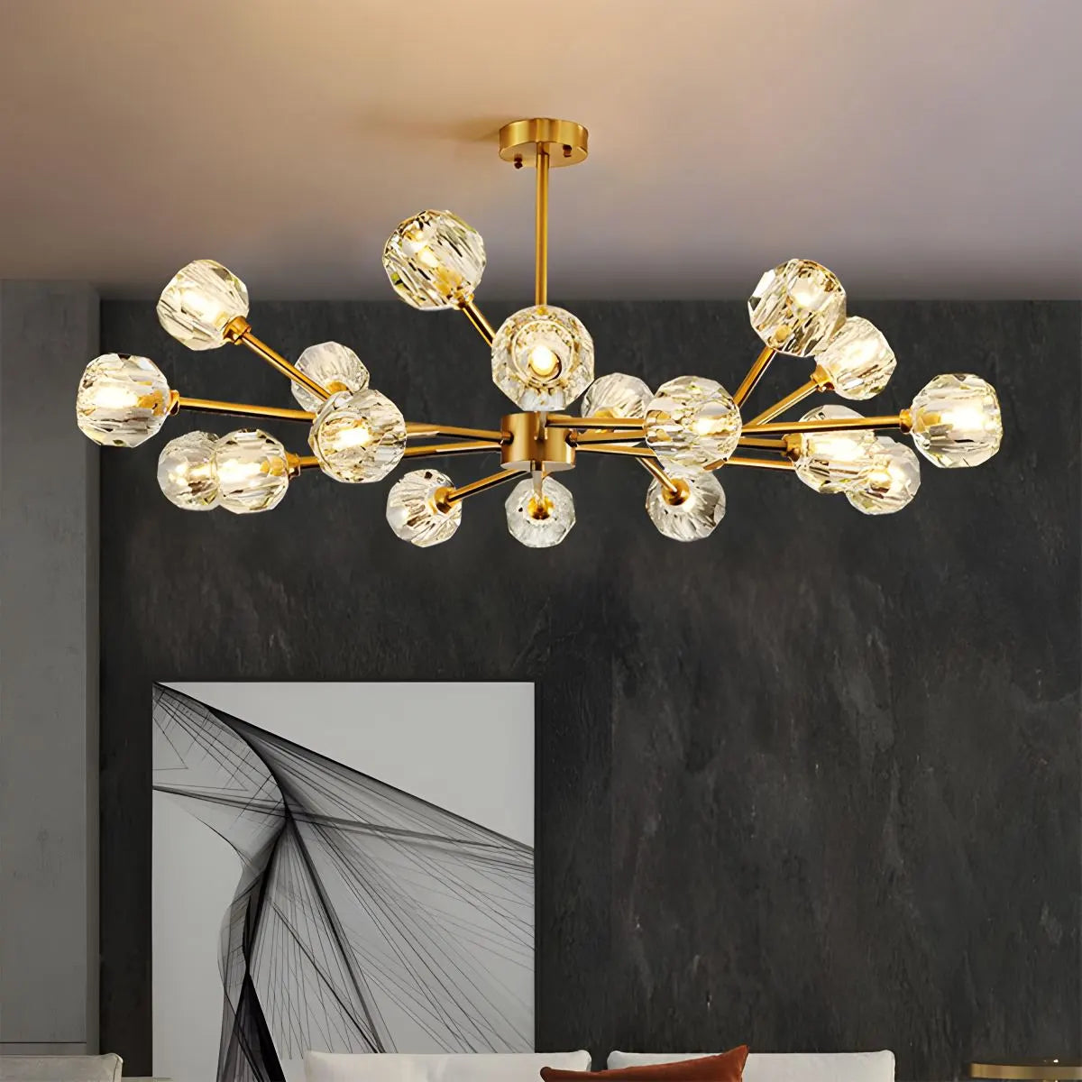 Antizer Crystal Ball Round Cluster Chandelier