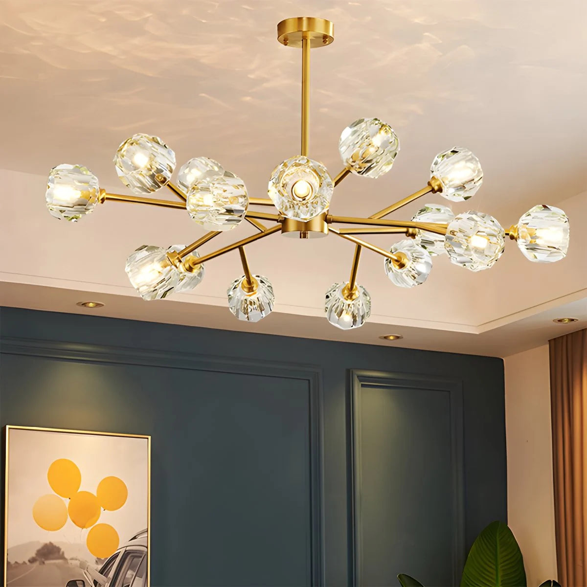Antizer Crystal Ball Round Cluster Chandelier