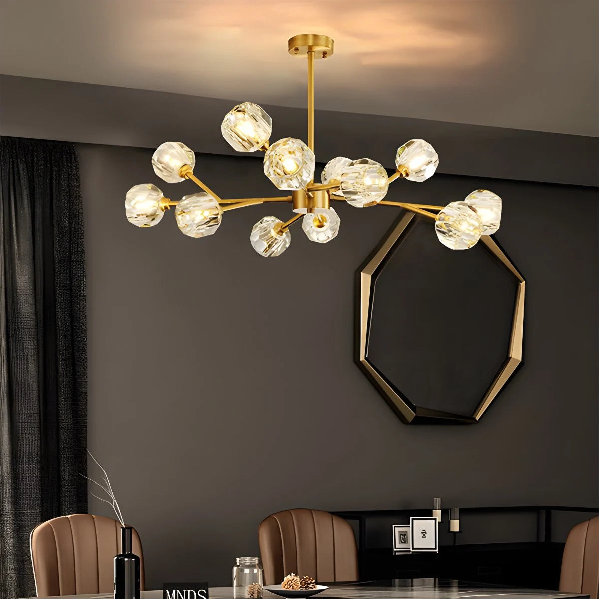 Crystal Ball Round Cluster Chandelier