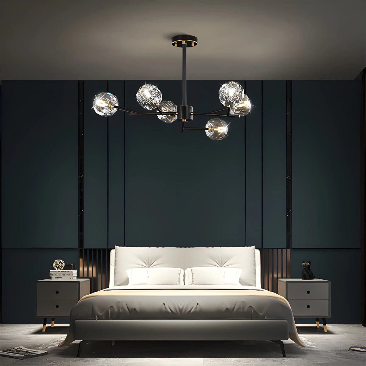 Antizer Crystal Ball Round Cluster Chandelier