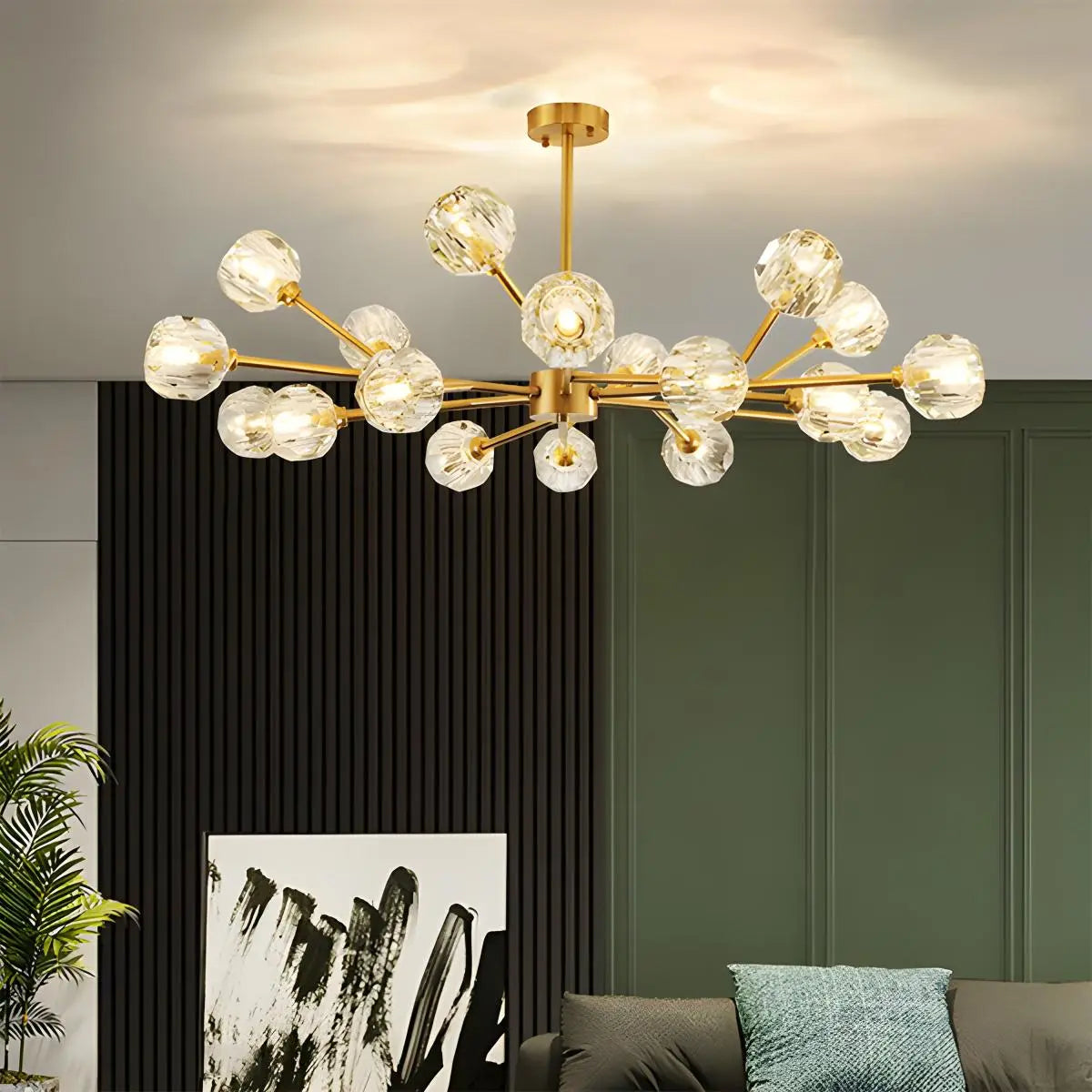 Antizer Crystal Ball Round Cluster Chandelier