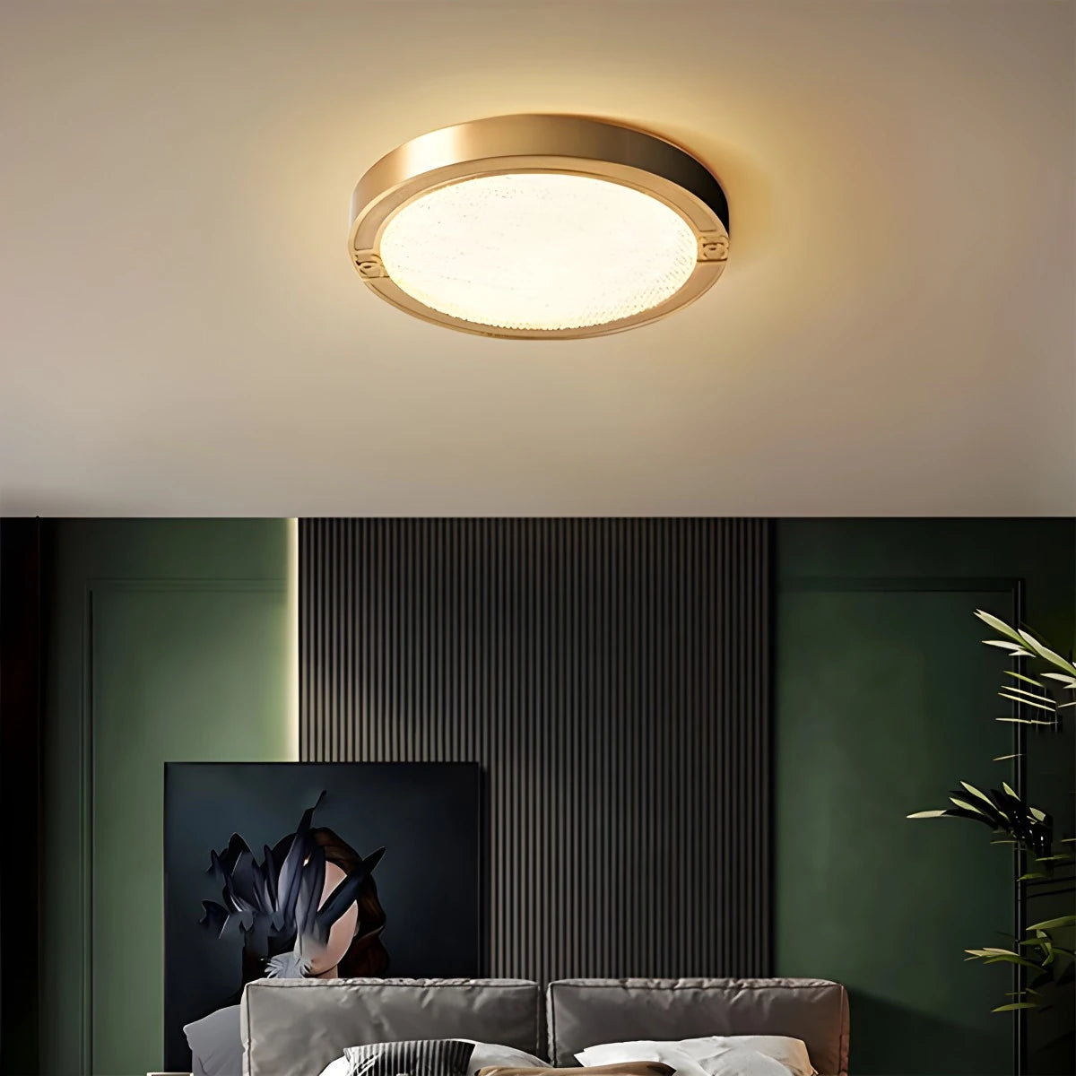 Antizer Ultrathin Circular Crystal Glass Ceiling Light