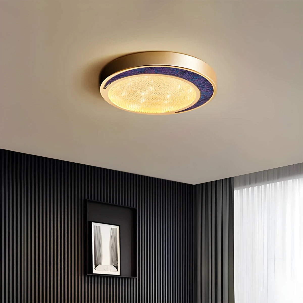 Antizer Ultrathin Circular Crystal Glass Ceiling Light