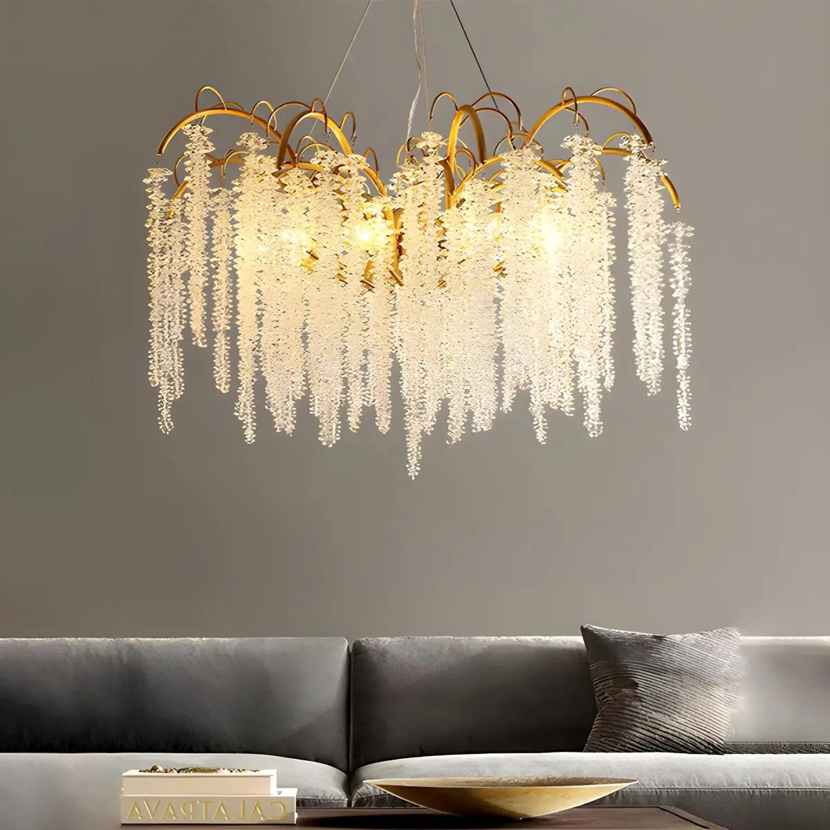 Antizer Crystal Tassel Chandelier