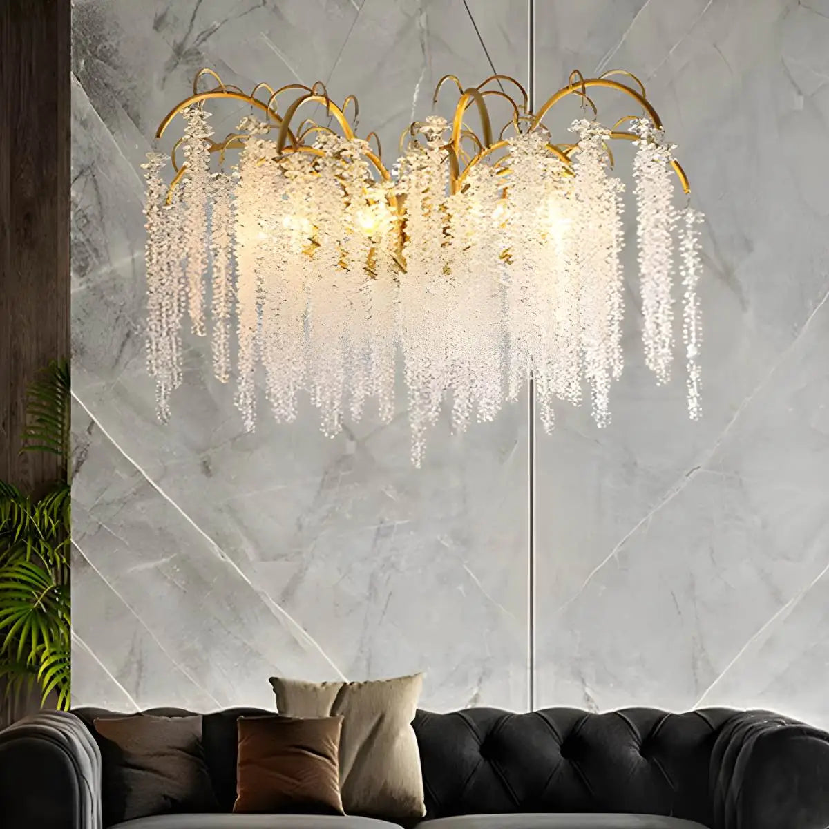 Antizer Crystal Tassel Chandelier