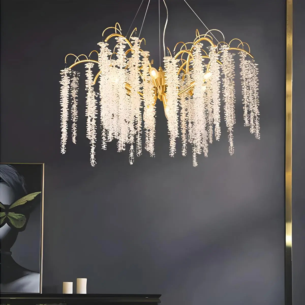 Antizer Crystal Tassel Chandelier