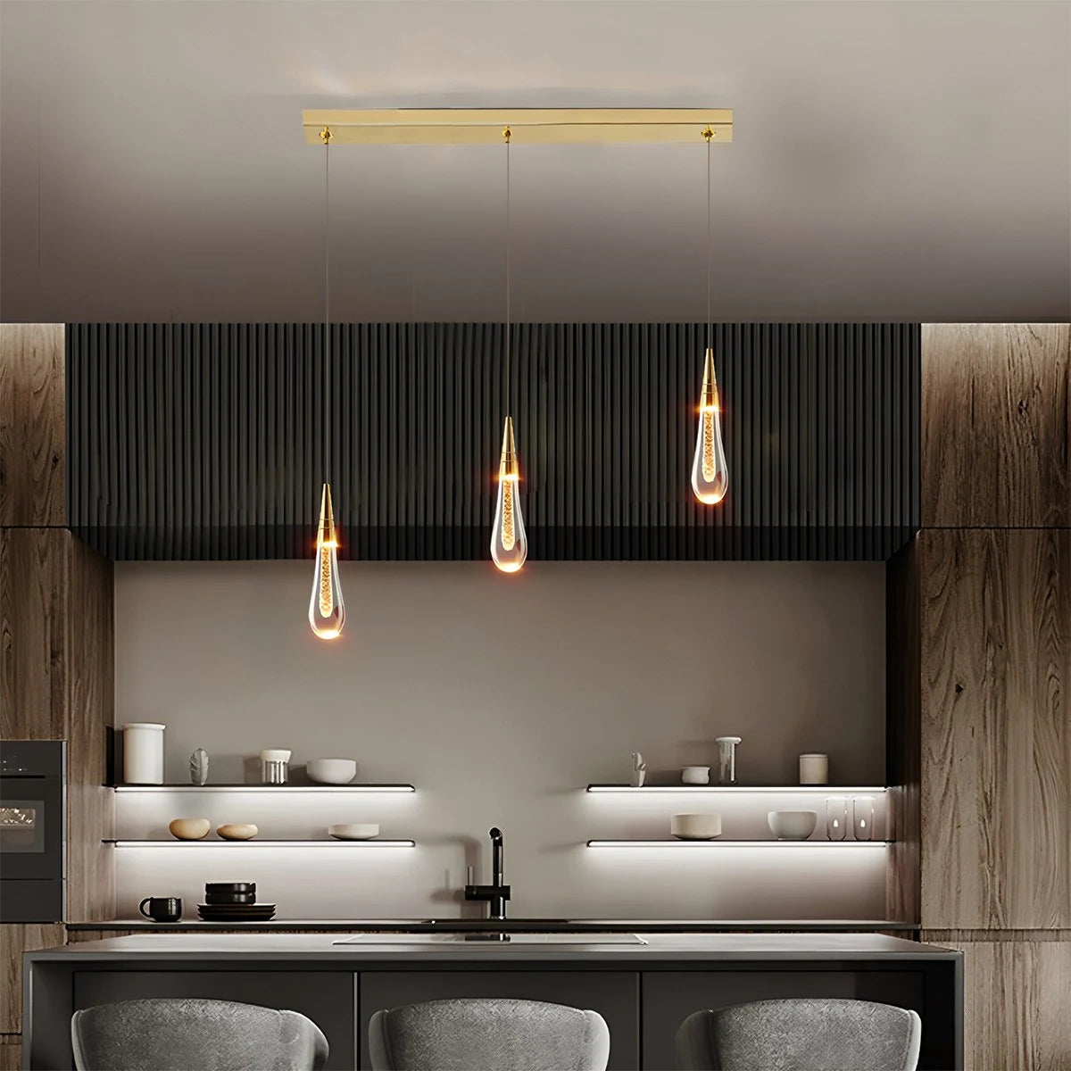 Antizer Drop Crystal Chrome Pendant Light for Bedroom