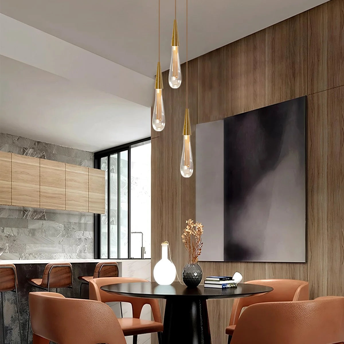 Antizer Drop Crystal Chrome Pendant Light for Bedroom