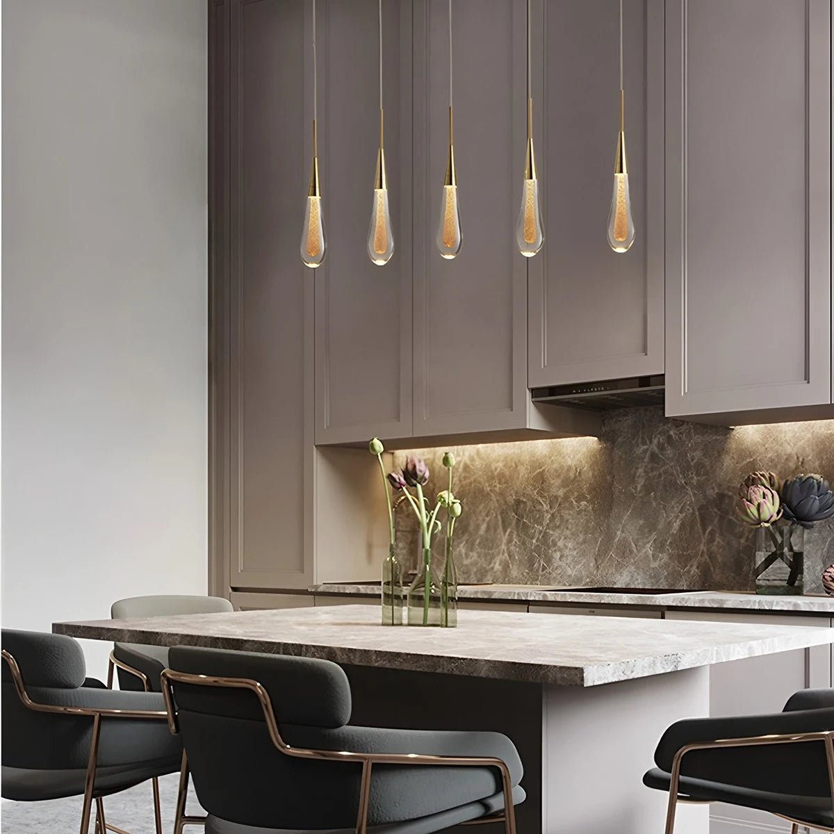 Antizer Drop Crystal Chrome Pendant Light for Bedroom