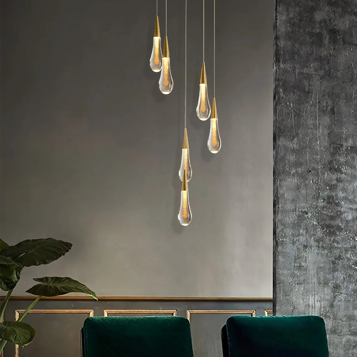 Antizer Drop Crystal Chrome Pendant Light for Bedroom