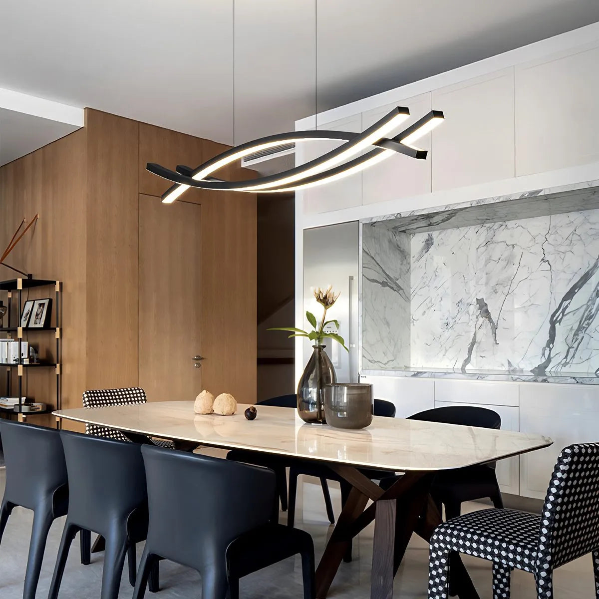 Antizer Eraj Curved LED Pendant Light for Kitchen Island