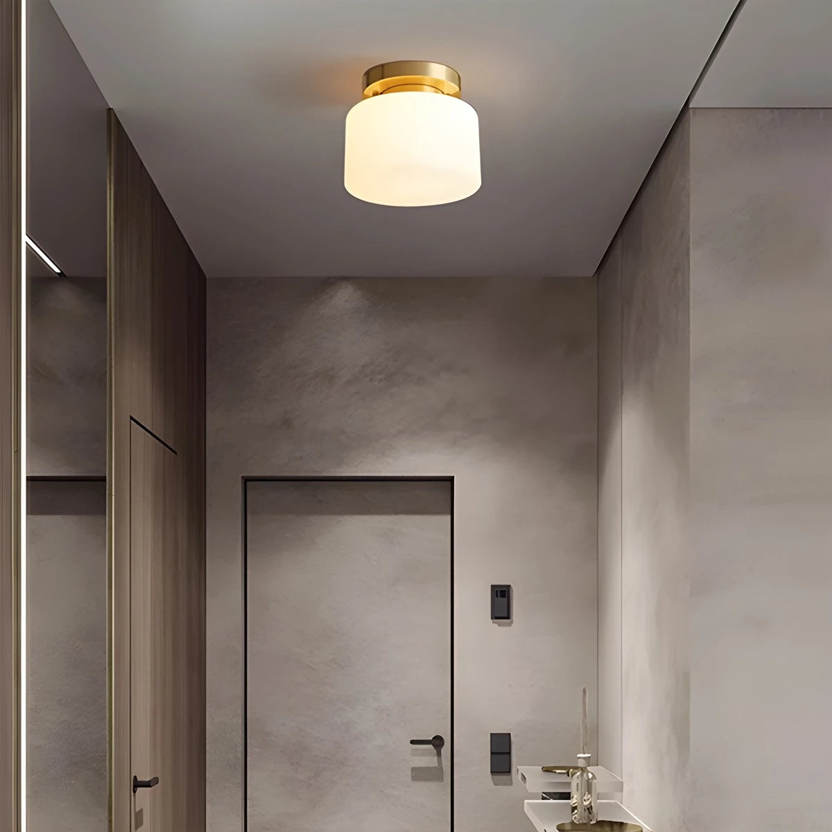 Antizer European Style Copper Glass Ceiling Lamp-D