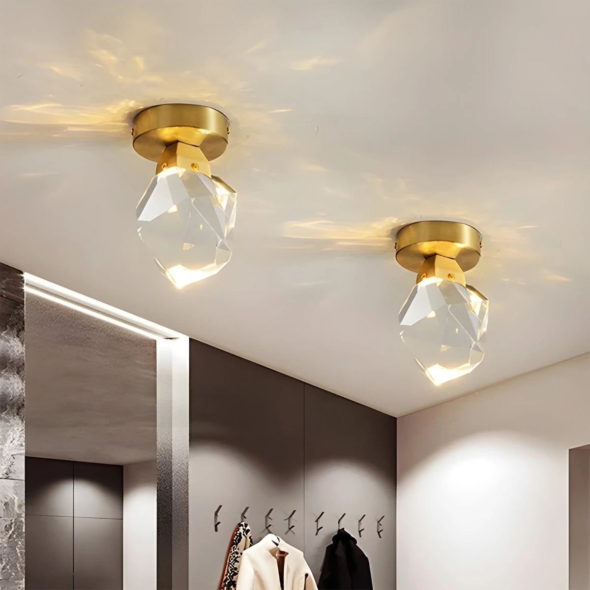 Antizer European Style Copper Glass Ceiling Lamp-G