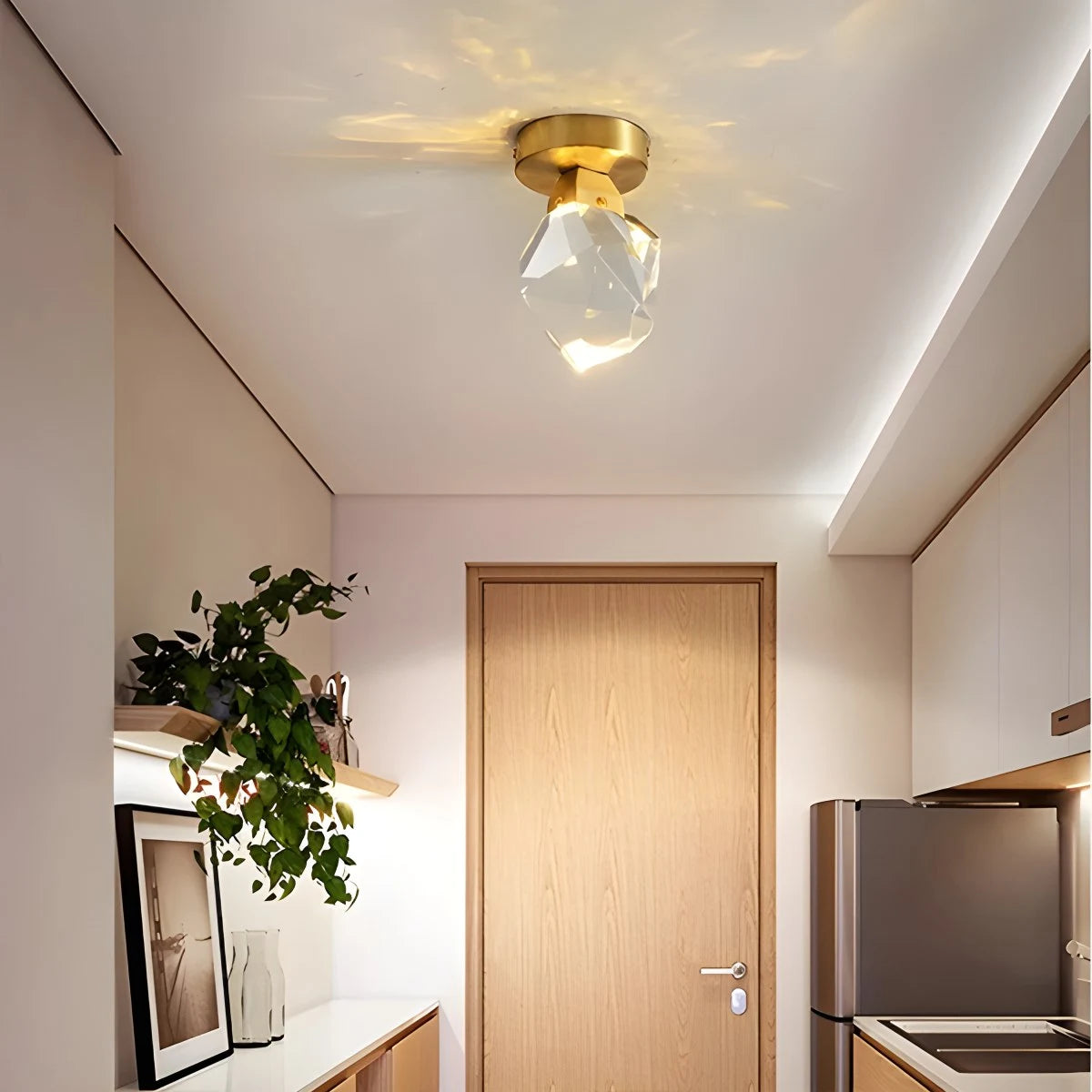 Antizer European Style Copper Glass Ceiling Lamp-G