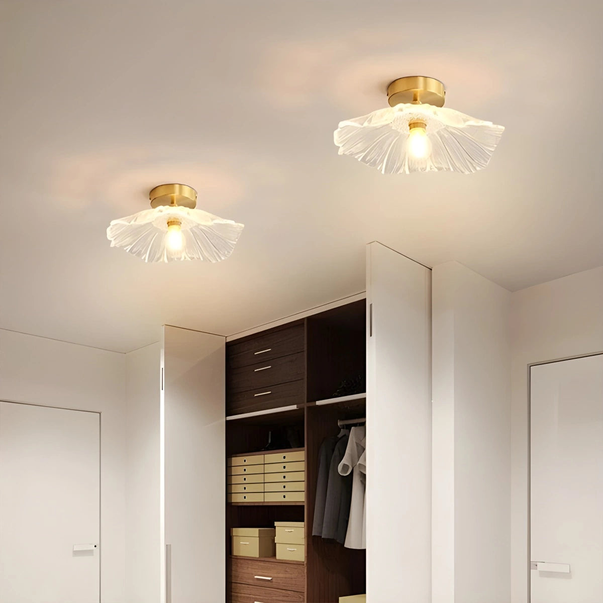Antizer European Style Copper Glass Ceiling Lamp-J