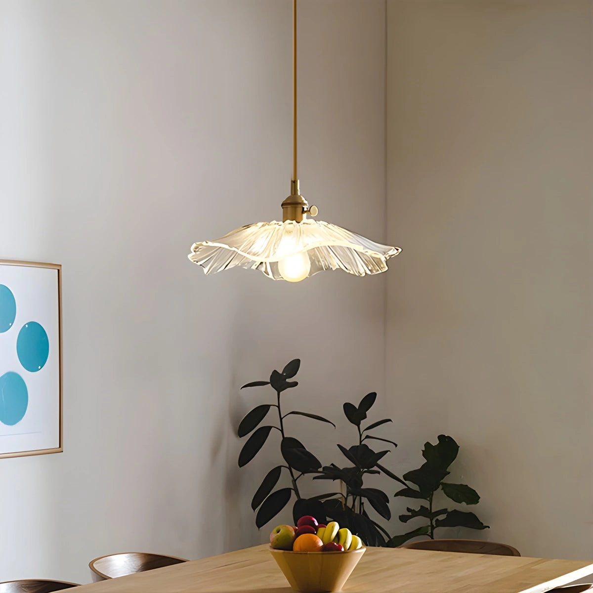 Antizer European Style Copper Glass Ceiling Lamp-J