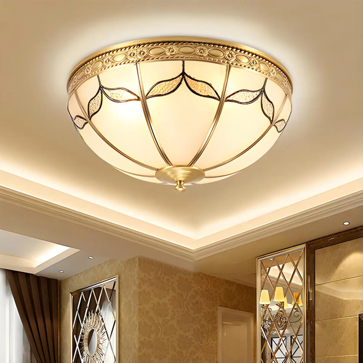 Antizer European Retro Glass Ceiling Light