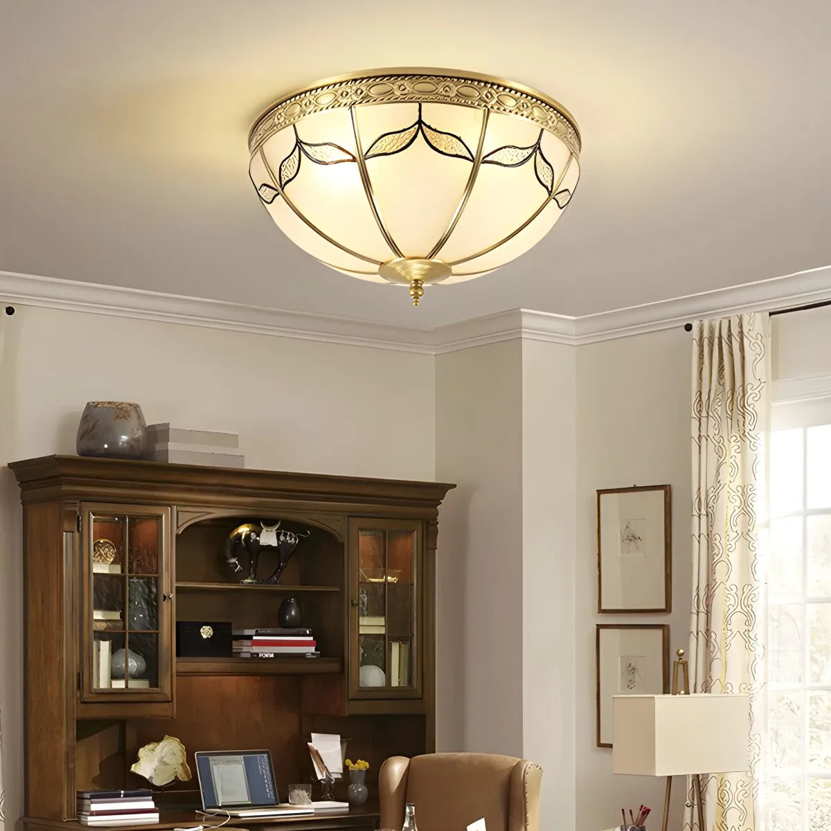 Antizer European Retro Glass Ceiling Light