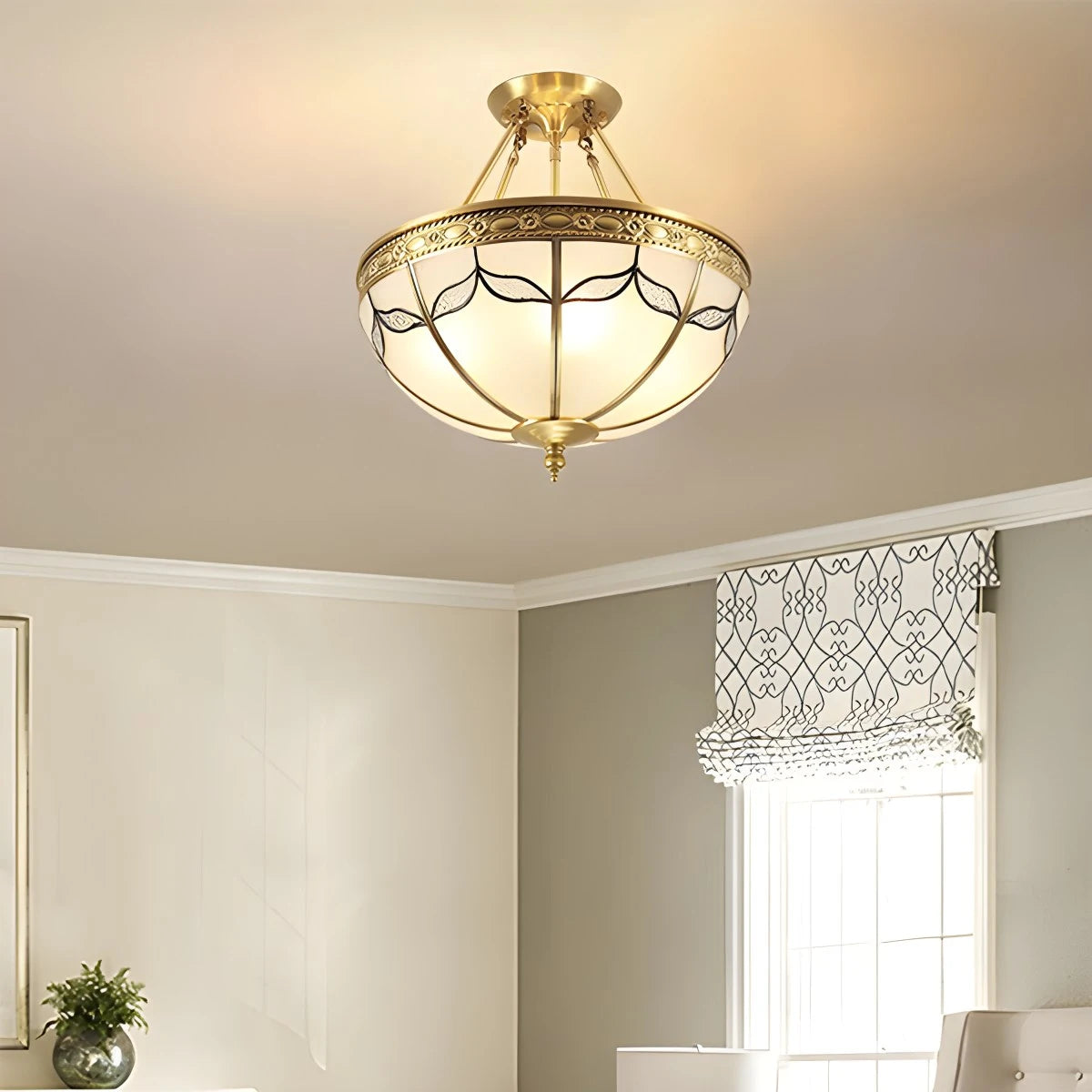 Antizer European Retro Glass Ceiling Light