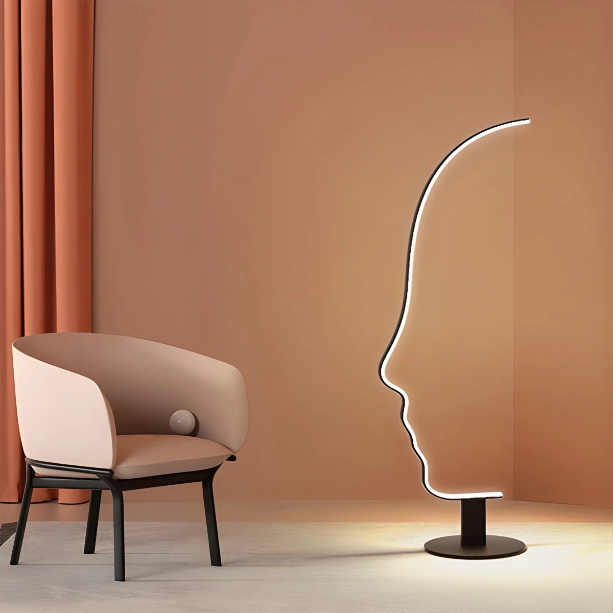 Antizer Facial Profile Sculptural Floor Lamp