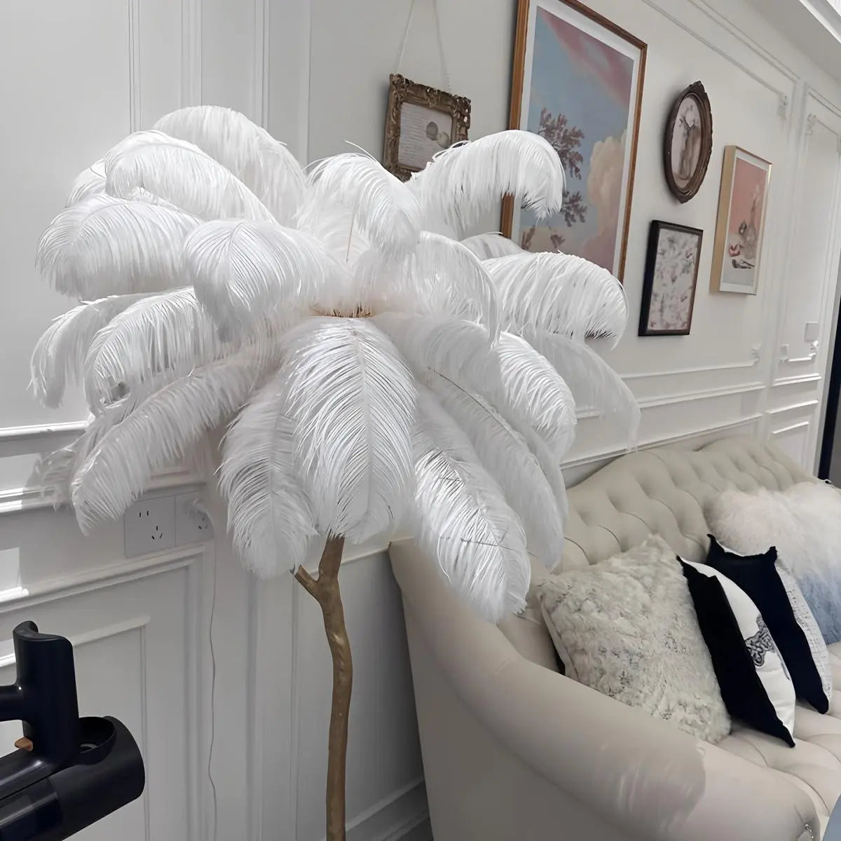 Antizer Feather Palm Tree Floor Lamp for Living Room