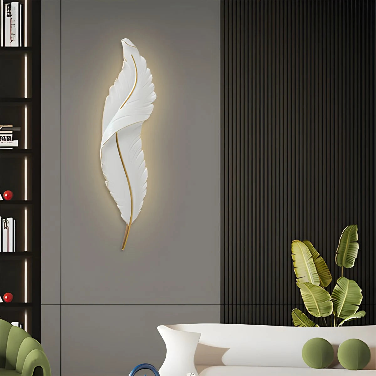 Antizer Feather Wall Lamp for Bedroom