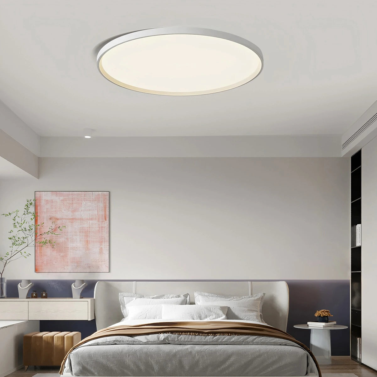 Antizer Flat Round Flush Mount Ceiling Light for Bedroom