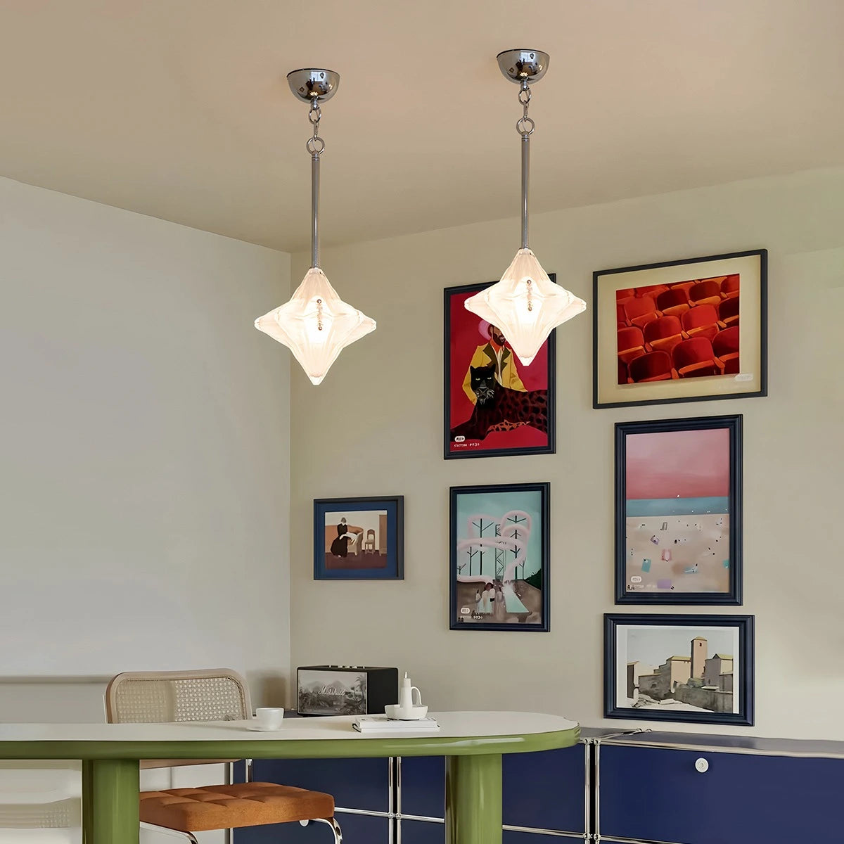 Antizer French Murano Star Glass Pendant Light