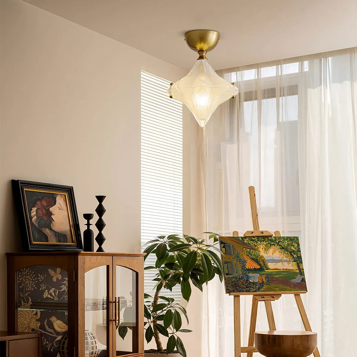 Antizer French Murano Star Glass Pendant Light