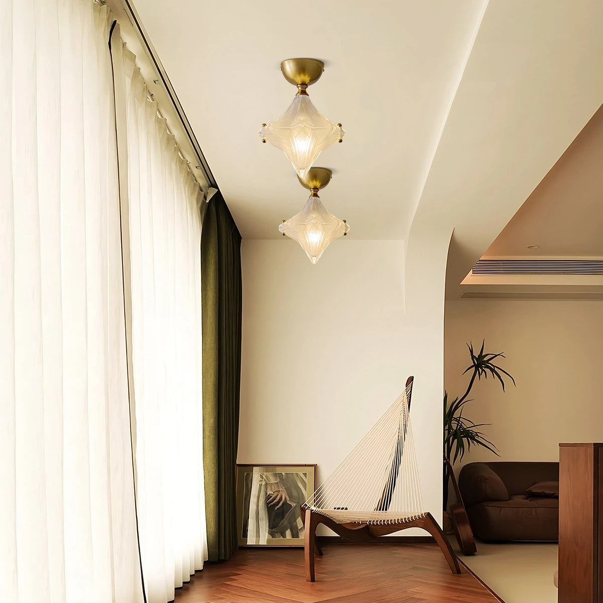 Antizer French Murano Star Glass Pendant Light