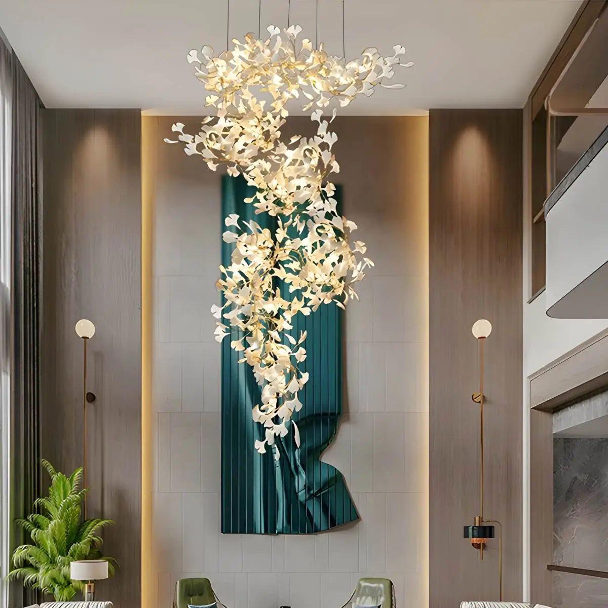 Antizer Large Ginkgo Leaf Chandelier