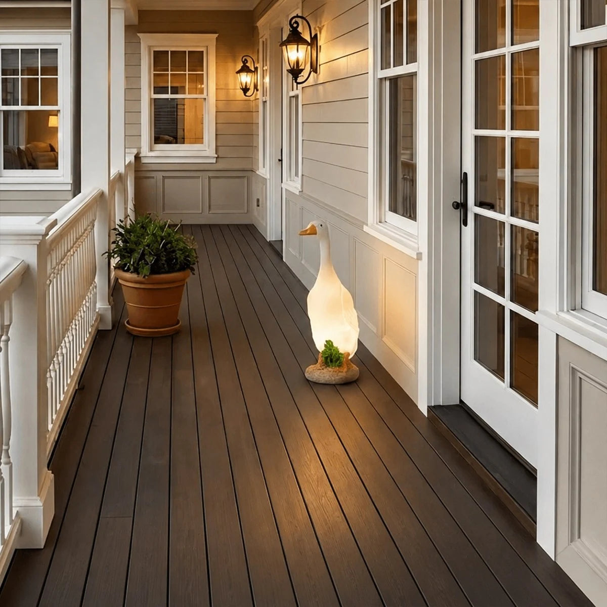 Antizer Goose Resin Outdoor Floor Lamp