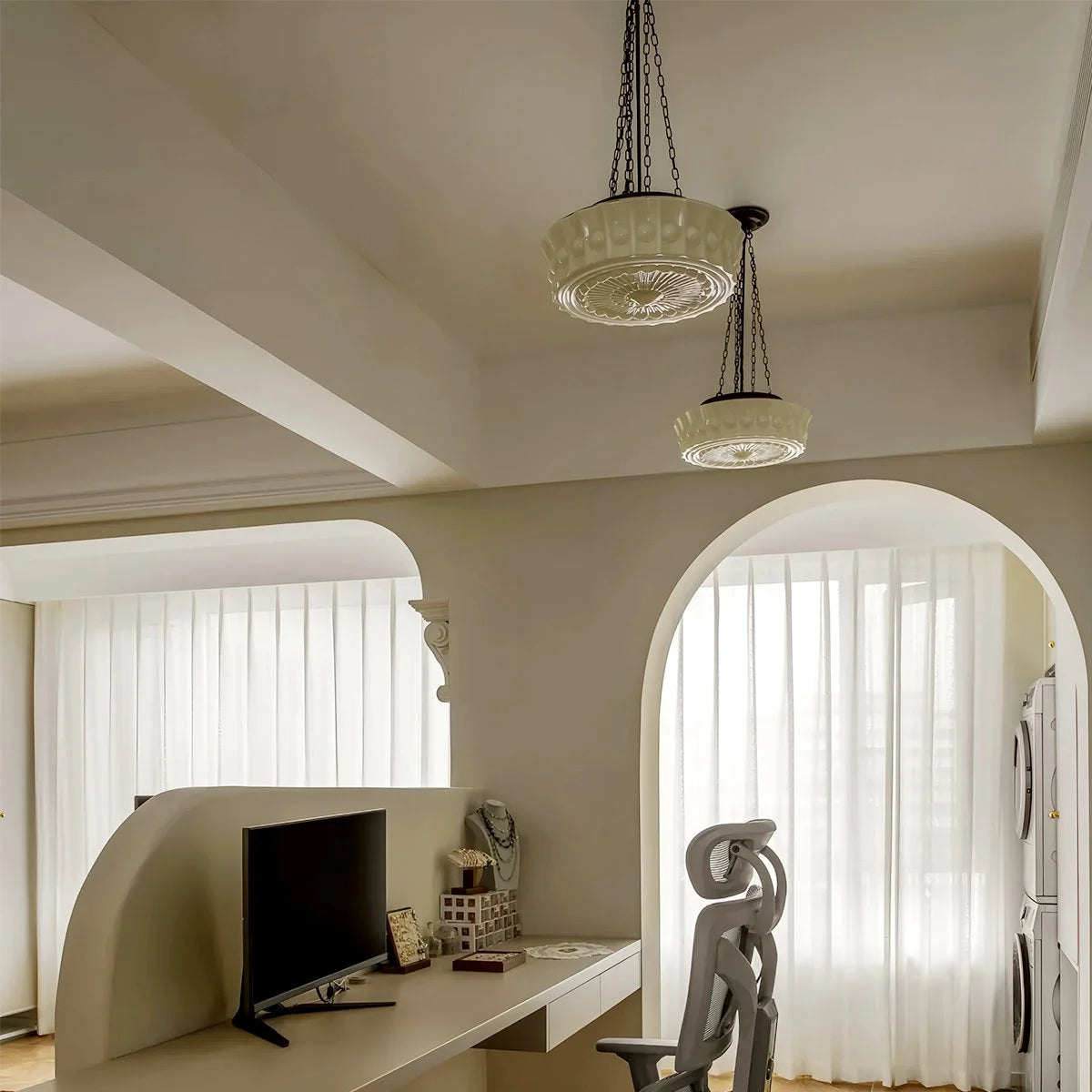 Antizer Hailie Vintage French Dome Pendant Light for Living Room