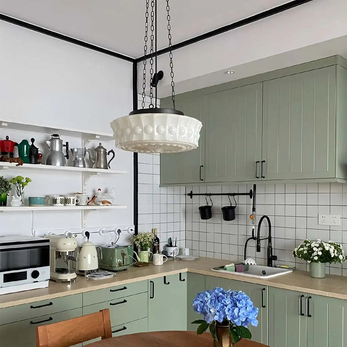Antizer Hailie Vintage French Dome Pendant Light for Living Room