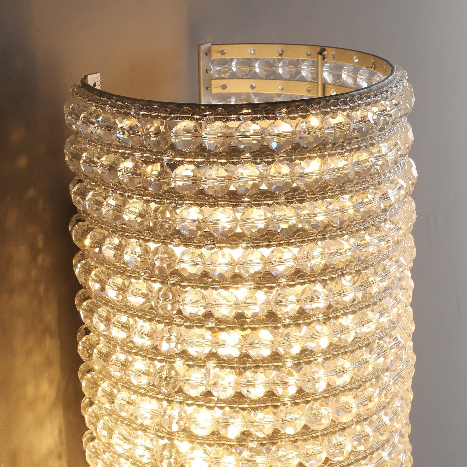Antizer Halo Clear Crystal Beads Wall Sconce