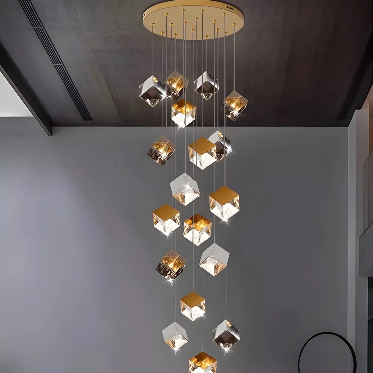 Antizer Ice Cube Textured Glass Chandelier