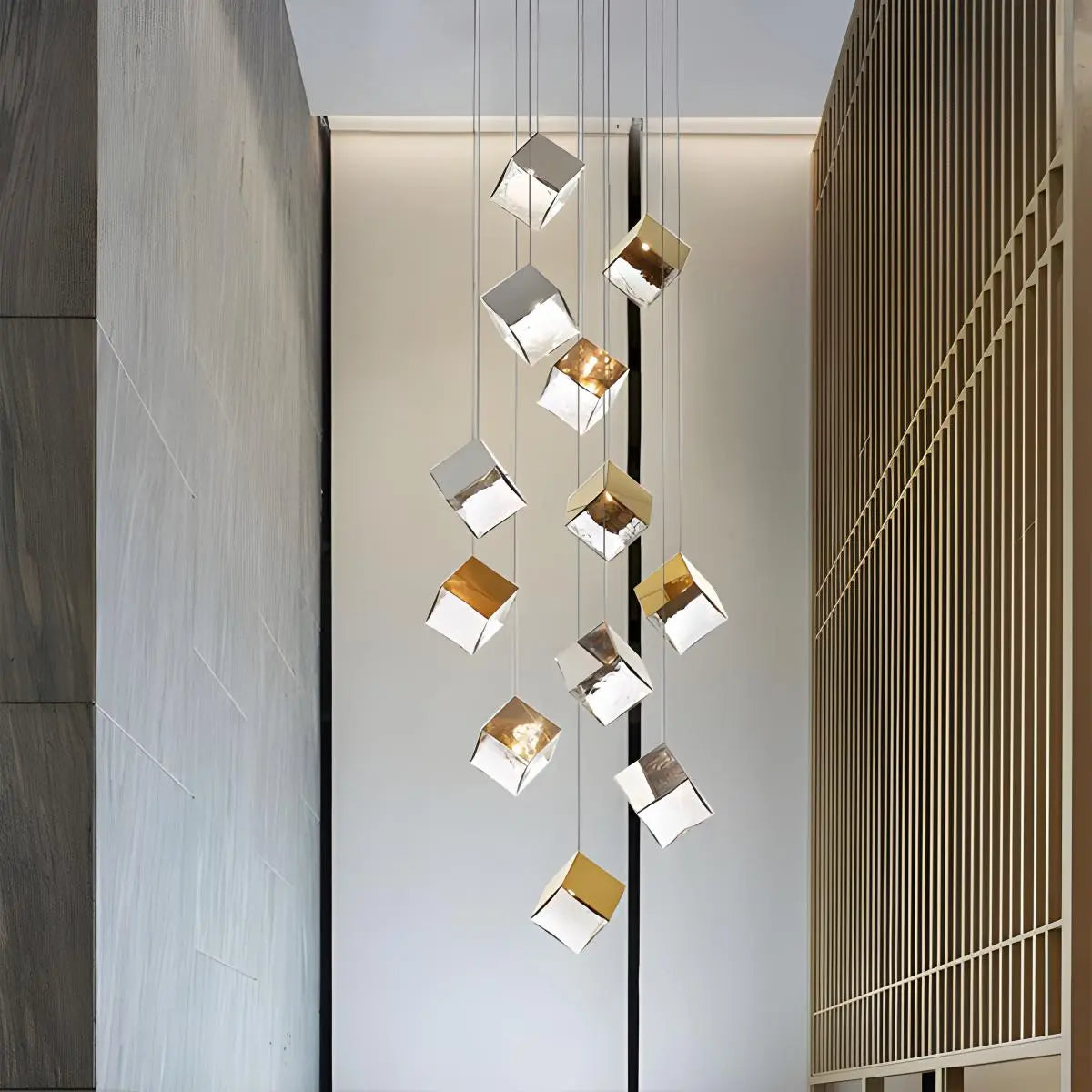 Antizer Ice Cube Textured Glass Chandelier