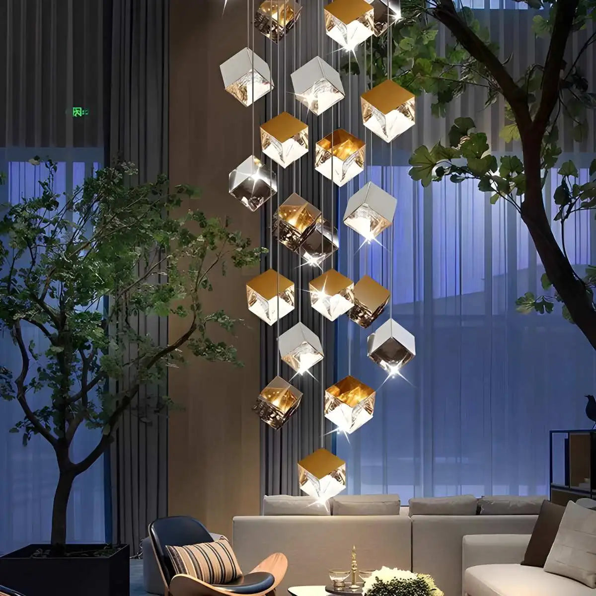 Antizer Ice Cube Textured Glass Chandelier