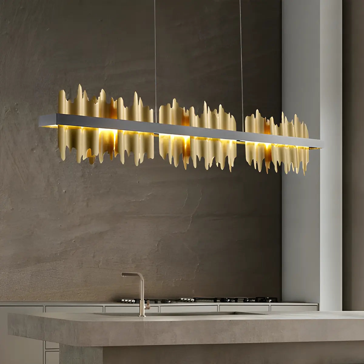 Antizer Iceberg Linear Chandelier-Black & Gold