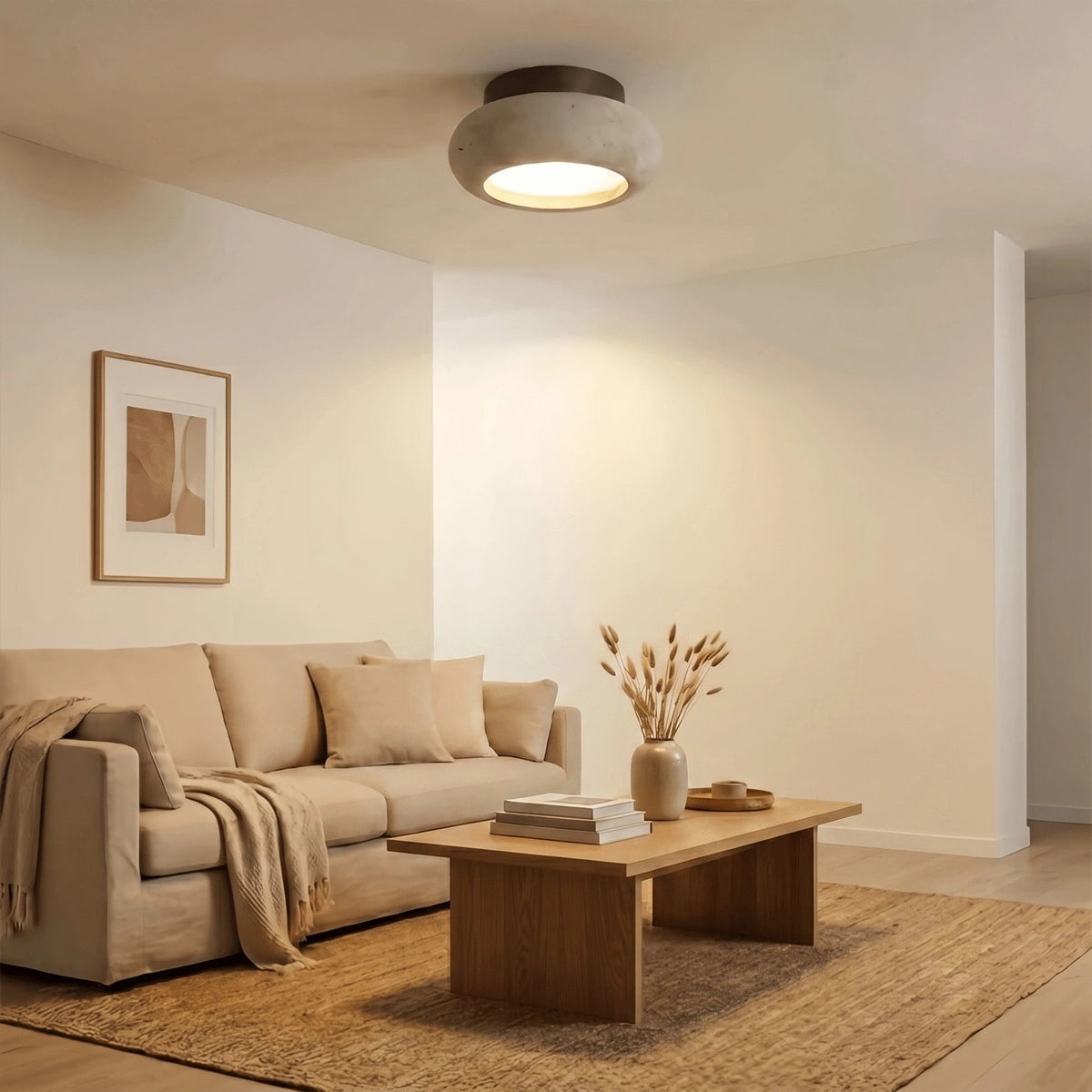 Antizer Japanese Style Travertine Ceiling Light