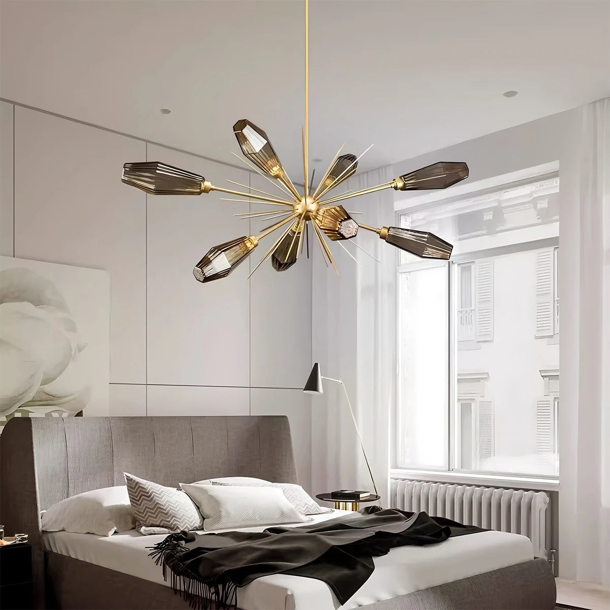 Antizer Kristal Rock Glass Chandelier for Dining Room