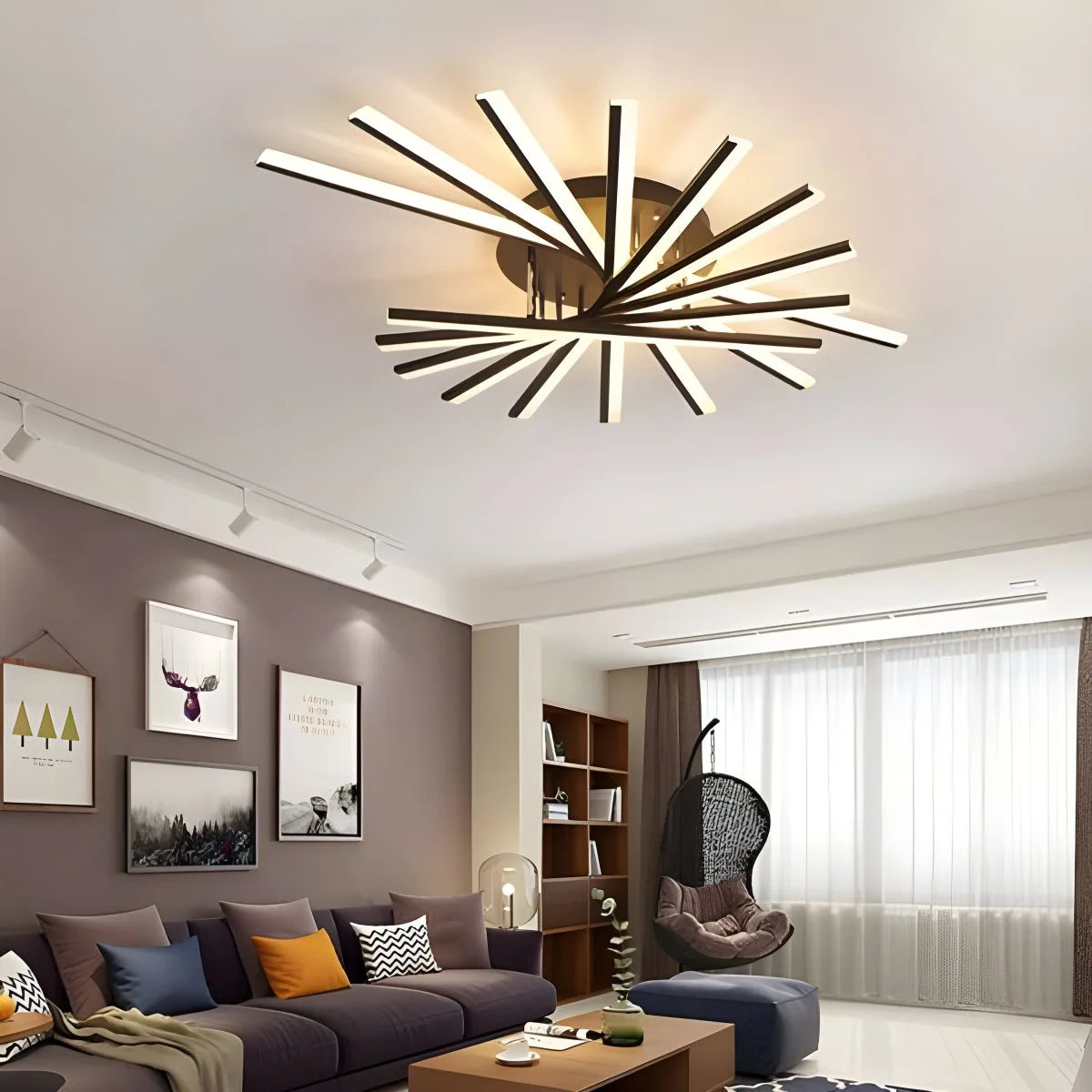 Antizer LED Strip Fan-Shaped Ceiling Lamp