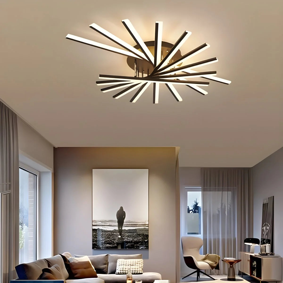 Antizer LED Strip Fan-Shaped Ceiling Lamp