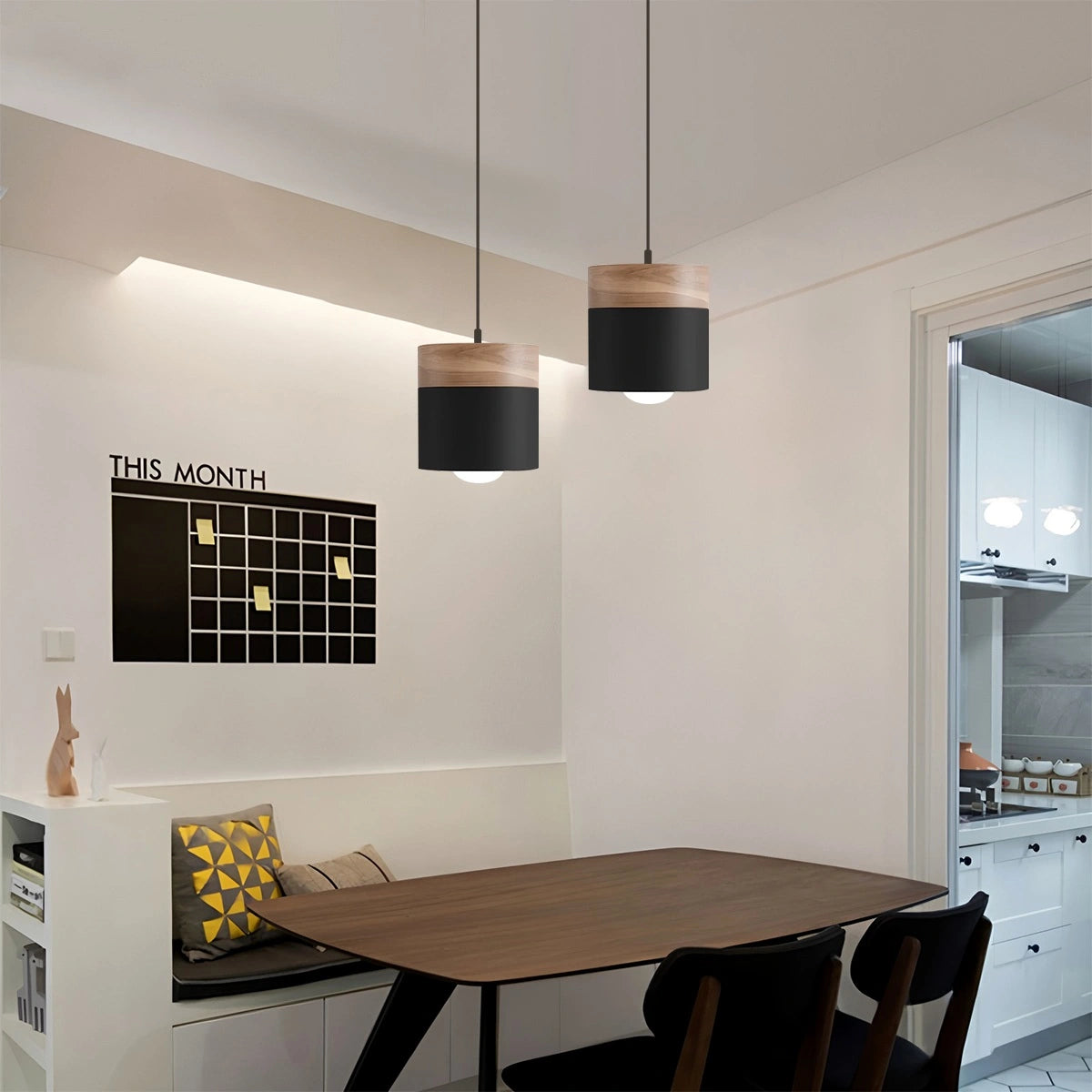 Antizer Laetus Modern Wood Accent Pendant Light