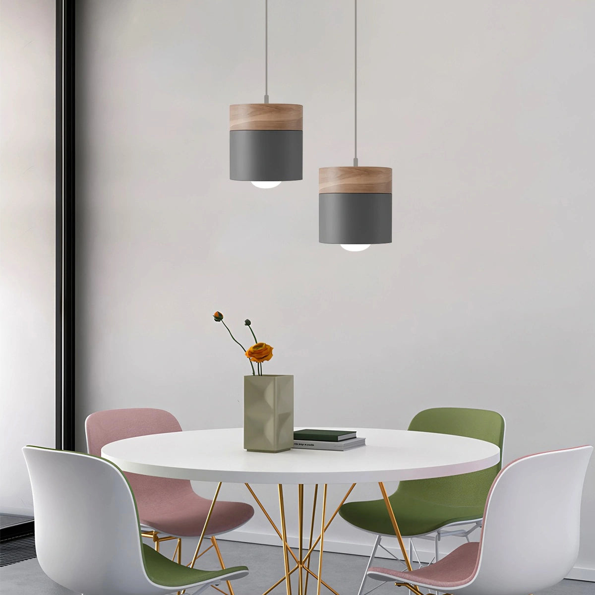 Antizer Laetus Modern Wood Accent Pendant Light