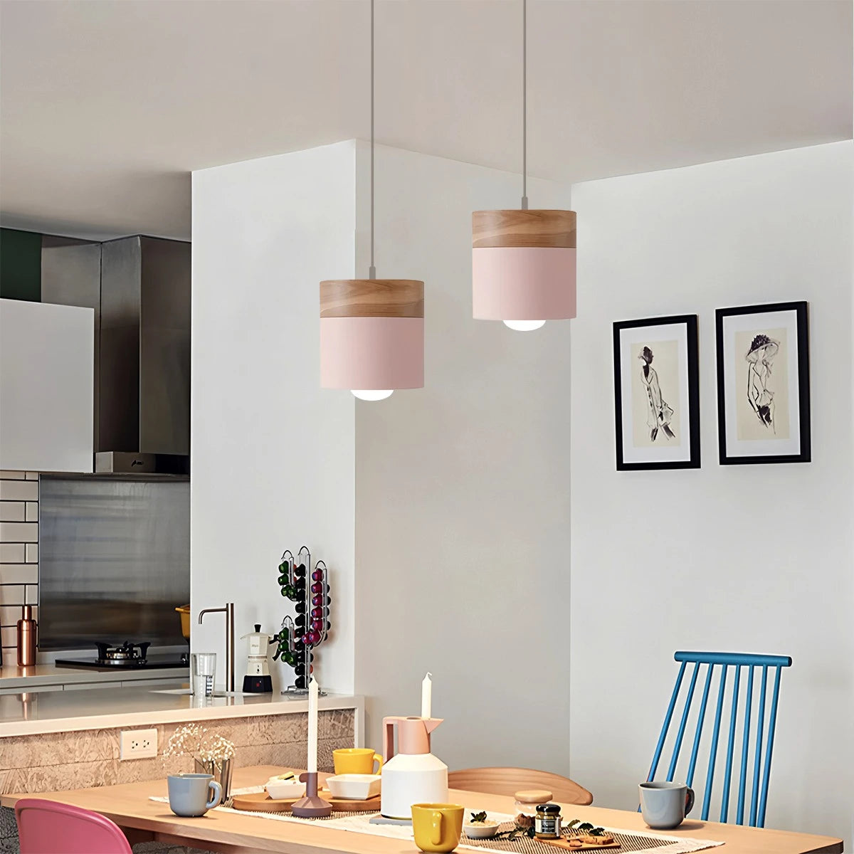 Antizer Laetus Modern Wood Accent Pendant Light