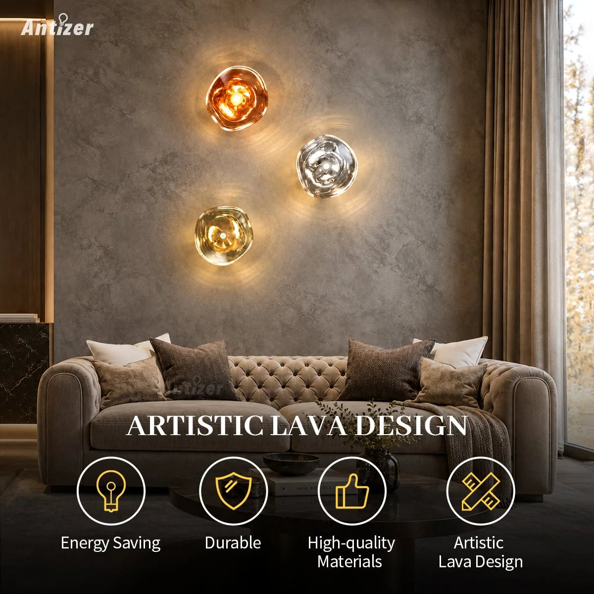 Antizer Lava Wall Lamp for Bedroom Living Room