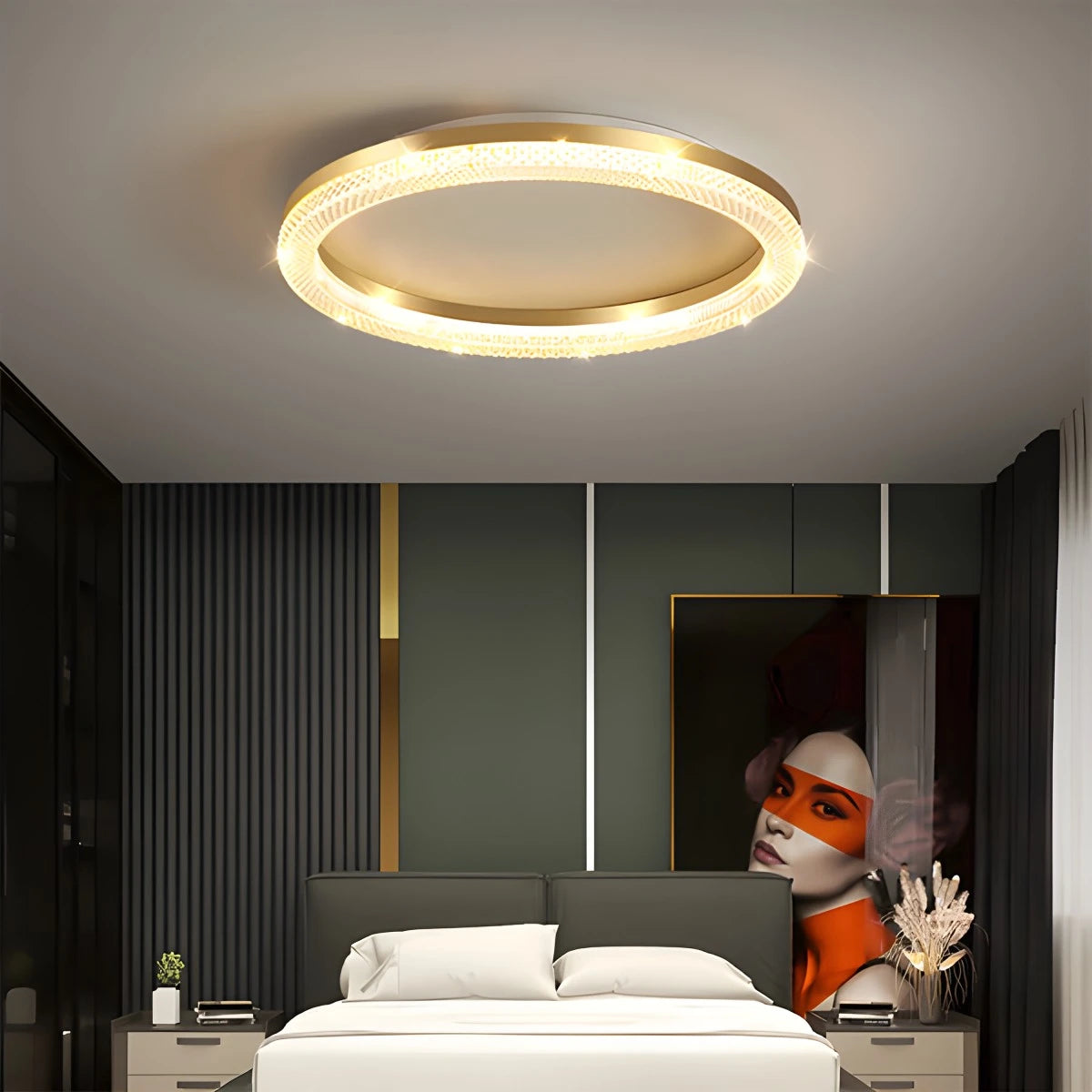 Antizer Light Luxury Circular Crystal Ceiling Light