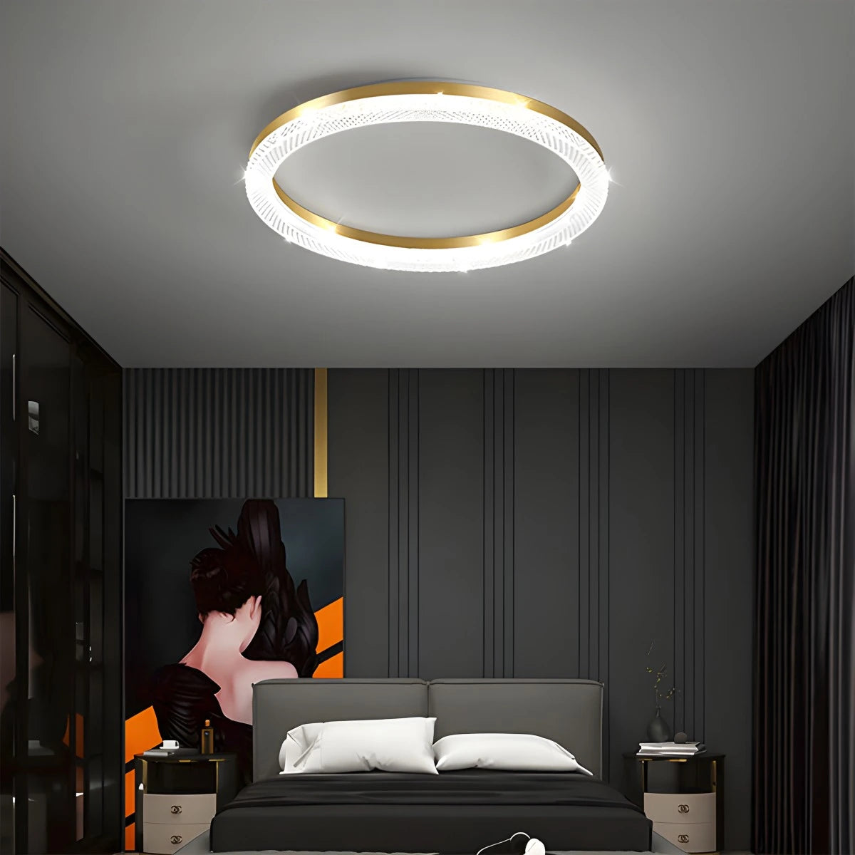 Antizer Light Luxury Circular Crystal Ceiling Light